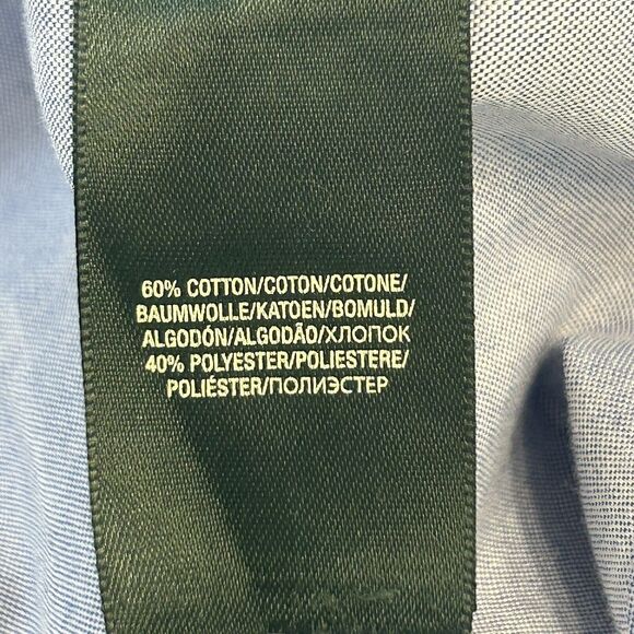 RALPH LAUREN Blue Chambray Button Up Shirt Crescent Logo Youth 14 Preppy Boys - Picture 5 of 7